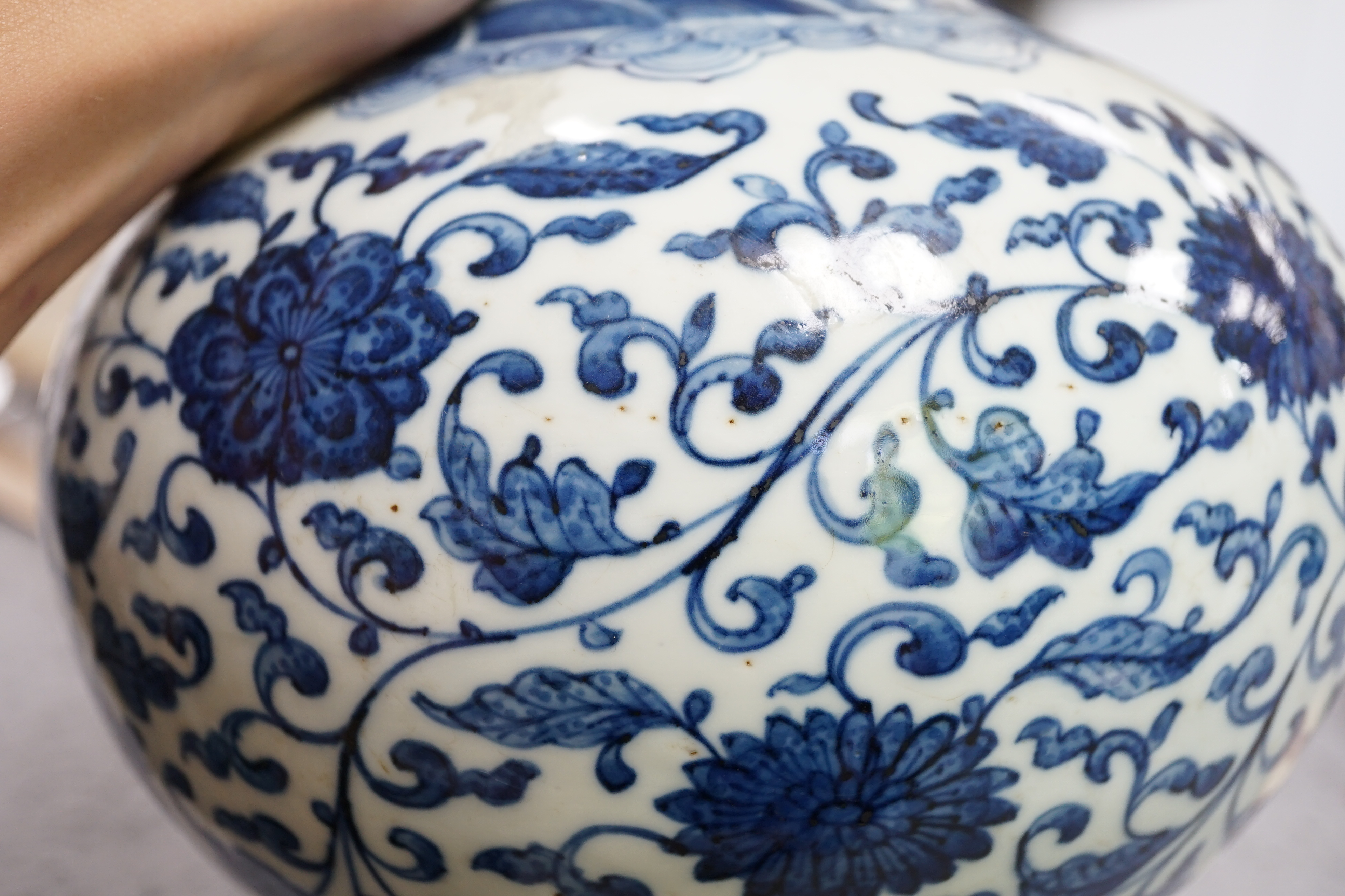 A Chinese blue and white ‘lotus’ vase, 20th century